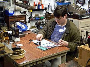 Matt More opening the test kit available from the American Watch Guild. 
