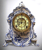 Blue and white porcelain clock.