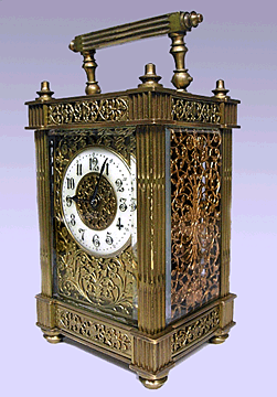 A carriage clock.