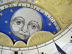 Moon dial of a Grandfather Clock.
